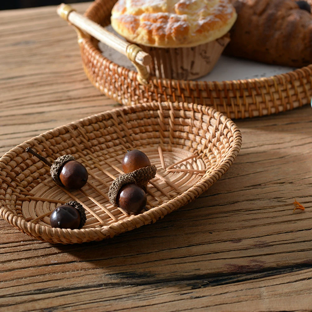 

Multifunctional Woven Storage Basket Khaki for Snacks Books Sundries Home Accessories Neat Organization Snack Basket