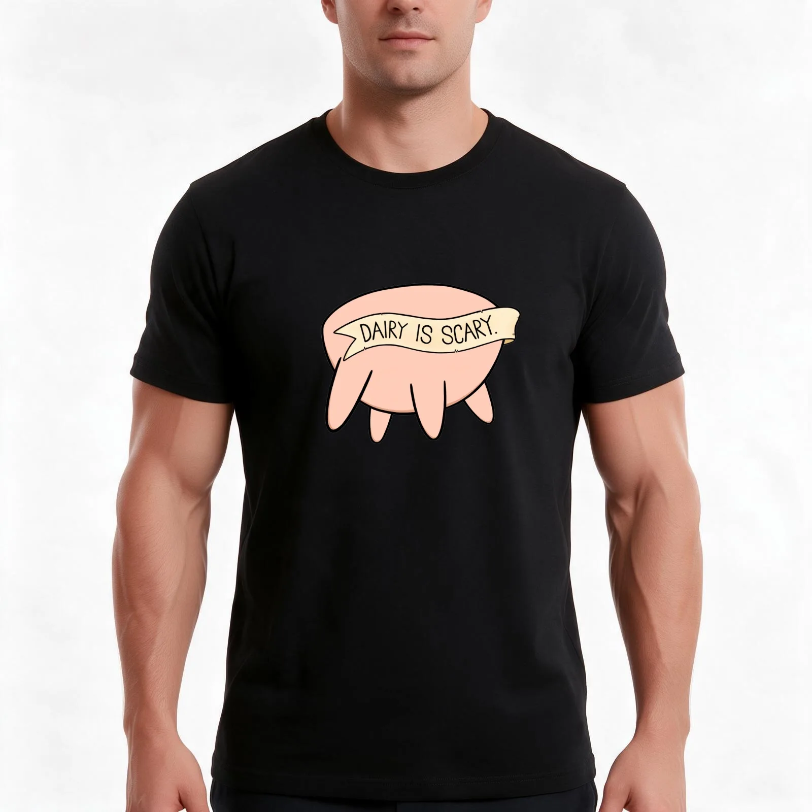 Dairy is Scary - Udders T-Shirt, Summer Casual Cotton Tee, Oversized Streetwear Tops, Vintage Graphic Print, Unisex Men Women