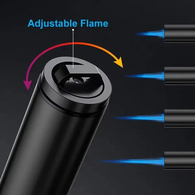 New HONEST Metal Torch Windproof Lighter Refillable Pen Lighter Jet Flame Butane Lighter Kitchen BBQ Candle Camping Men's Gadget