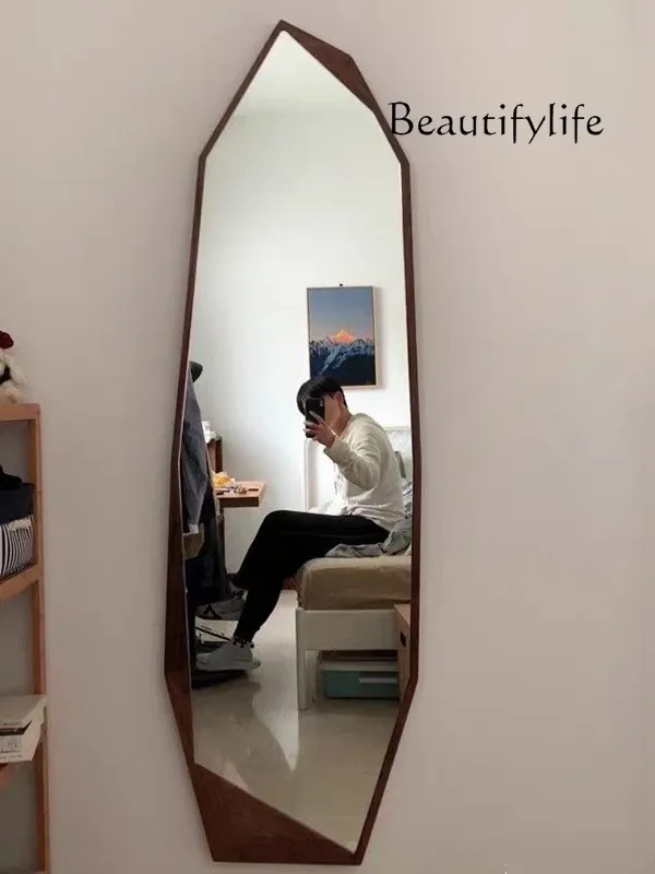 

American retro full-body mirror floor-to-ceiling mirror wall-mounted household light luxury special-shaped fitting mirror wall-m