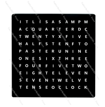 

Home Decoration Clock Displays Time as Dutch Text Light Emitting Diode Word Clock with USB Cable