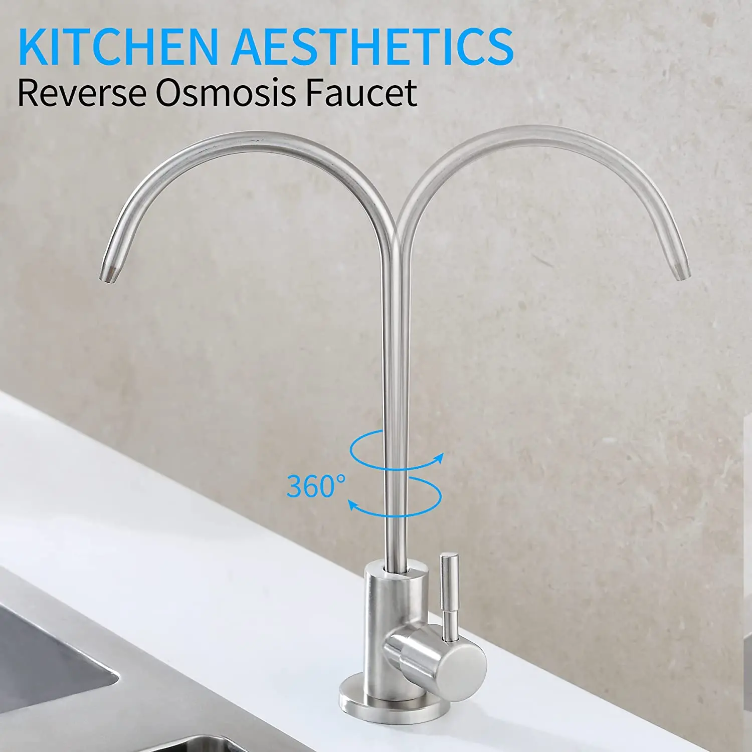 Water Purifier Faucet, Lead-Free Filtered Faucet Fits Reverse Osmosis Units or Water Filtration System Kitchen RO Faucet