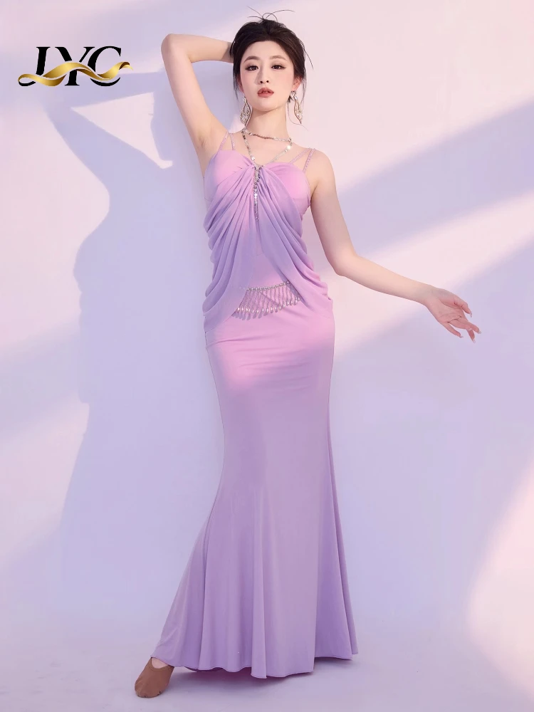 Innovative Design Belly Dance Training Suit Sexy Strappy Dress With Belly Concealment For Oriental Dance Show