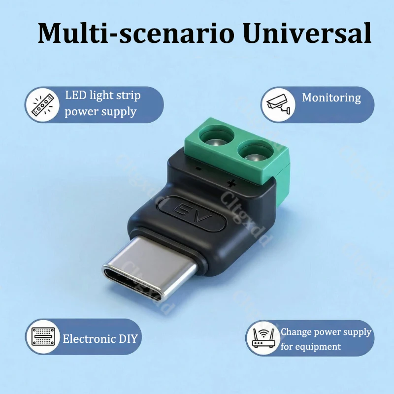 2 Stück Cltgxdd Typ-C Micro-USB auf 2-Pin lötfreier Anschlussblock-Adapter 3A 5V Stromanschluss für DIY-Stromversorgung – Detail 6