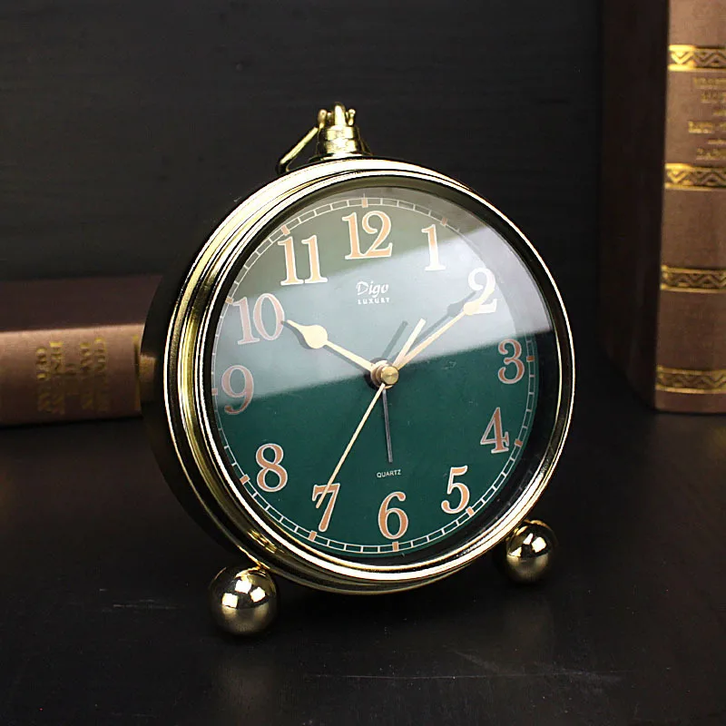 

Digo Digo Factory Wholesale Light Luxury Gold Plated Silent Alarm Clock Metal Creative Clock New