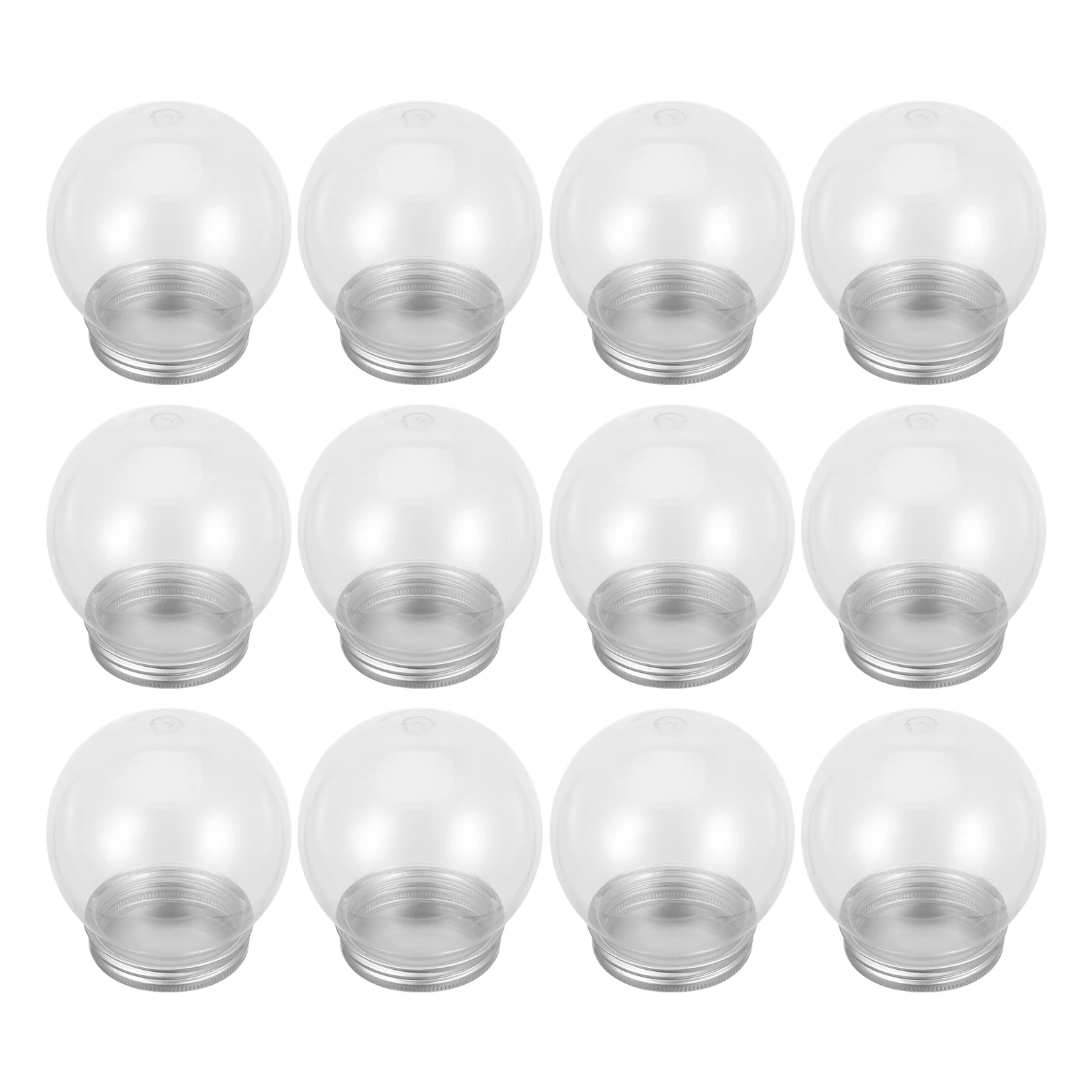 

DIY Snow Globe Craft Kit 12 Pcs Clear Plastic Globe Containers with Caps for Party Favors Cookies Snack Packaging Wedding Decor