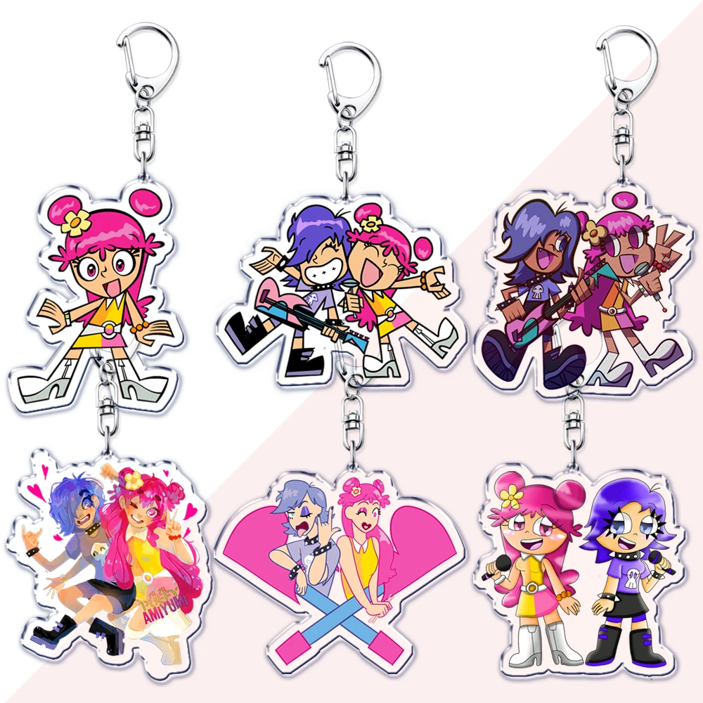 Hot Hi Hi Puffy AmiYumi Keychains for Women Man Accessories Bag Ami Kaz Yumi Jang-Keng Tekirai Keying Jewelry Fans Friends Gifts