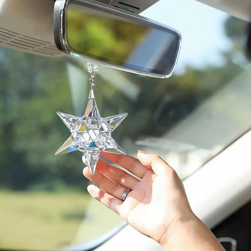 Sun Catcher Snowflake Hanging Trim Accessories Presents Gifts Exquisite Crystal Snowflakes Car Pendant Decoration Ornaments