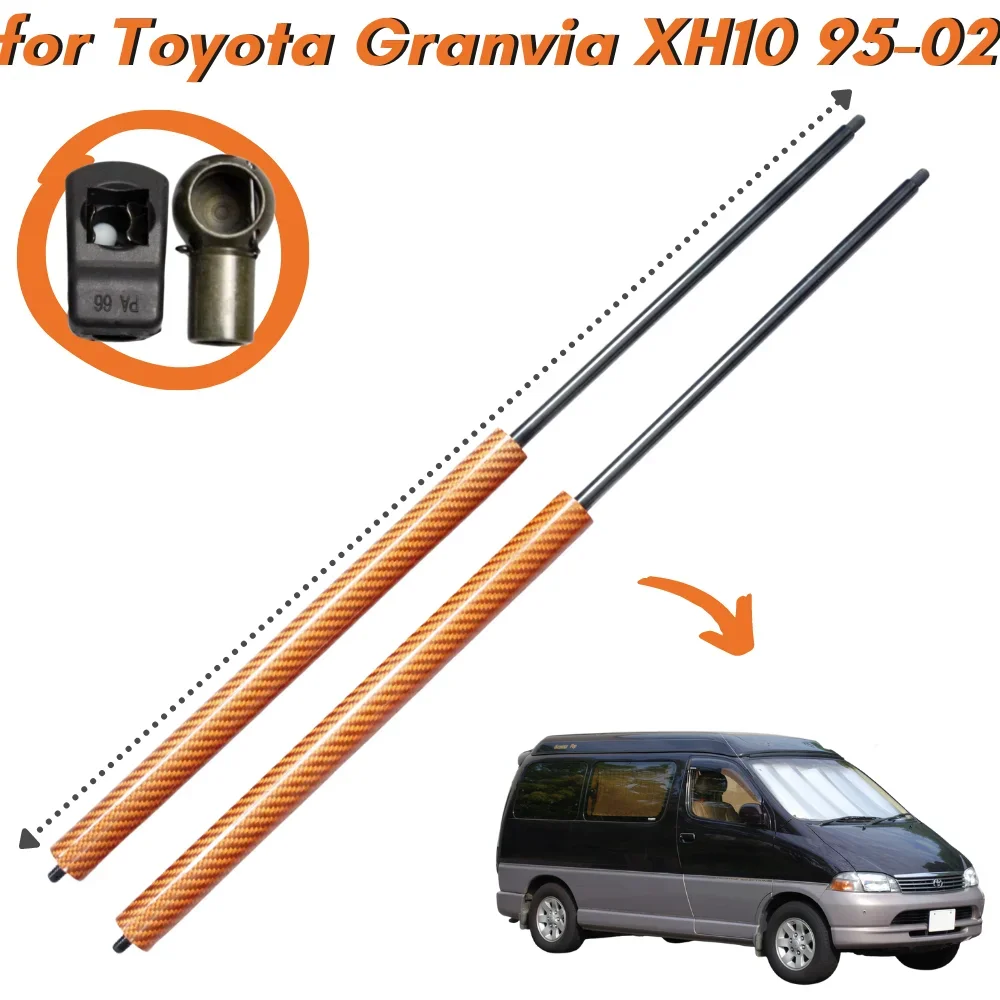 

9 Colors Carbon Fiber Bonnet Hood Gas Strut Springs Dampers for Toyota Hiace Granvia XH10 XH20 1995-2002 Van Lift Supports Shock