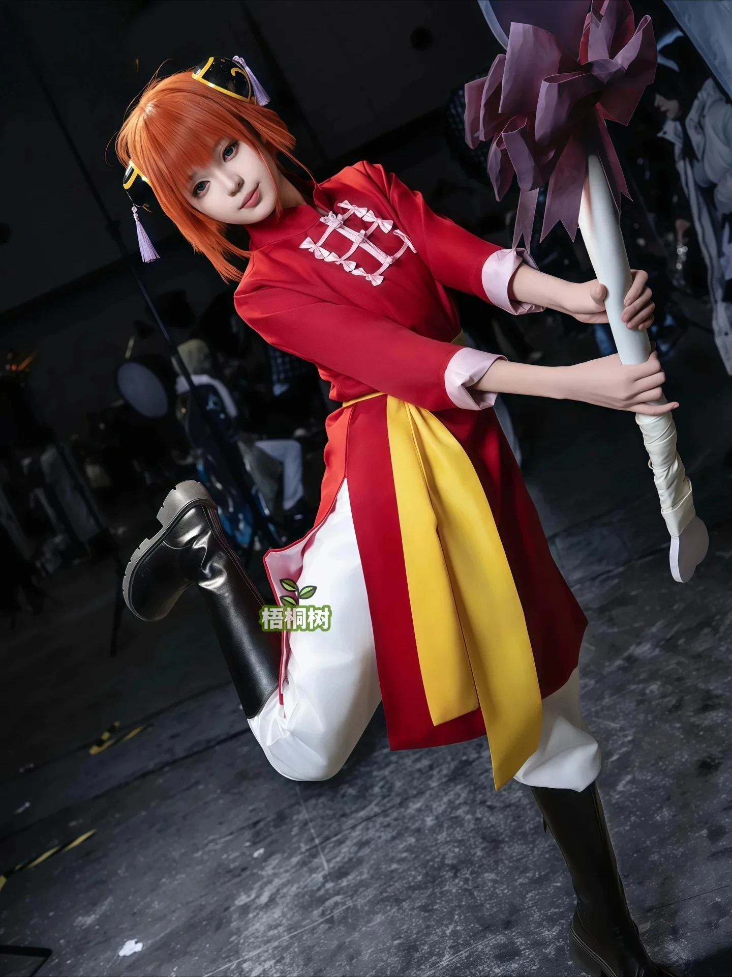 

Gintama Kagura Cosplay Costume Rakuyo Battle Arc Red Cheongsam Full Set Anime Outfit For Comic Con Halloween AniMuse