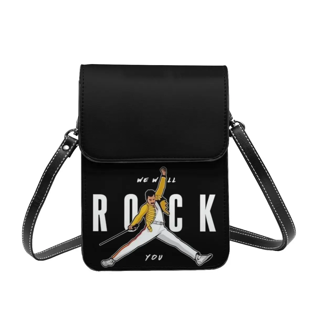 Freddie Mercury Logo Shoulder Bag Music Business Woman Mobile Phone Bag Bulk Aesthetic Leather Bags