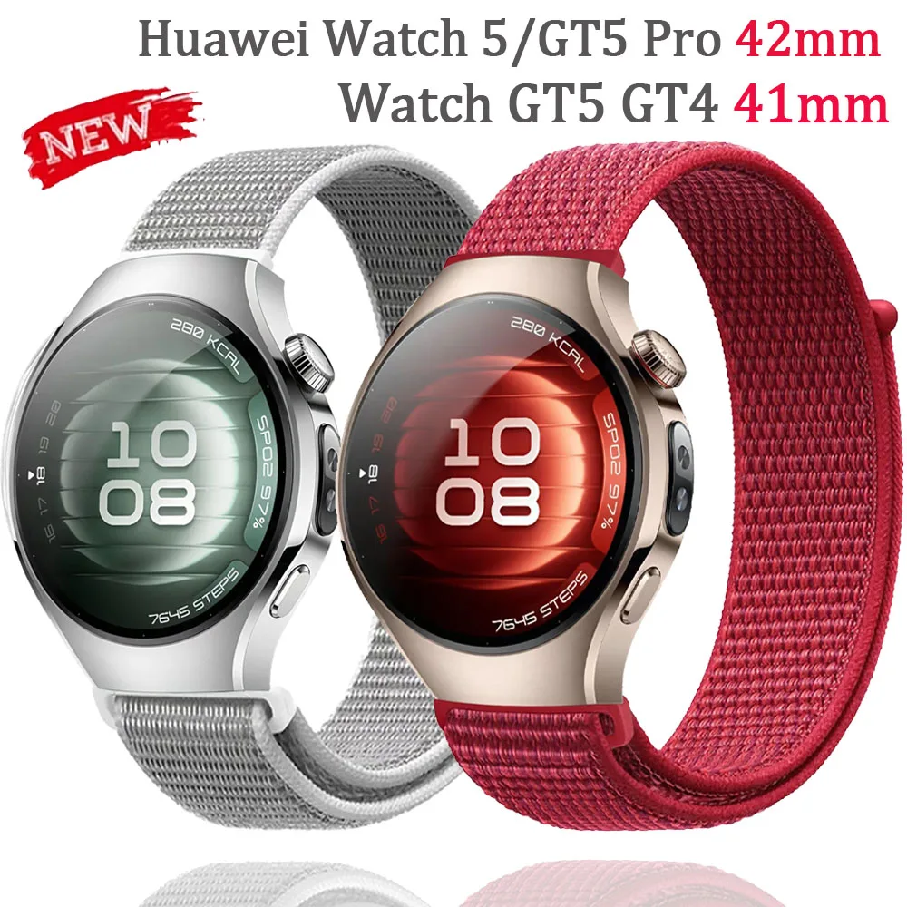 Cinturino in nylon da 18 mm per Huawei Watch 5/ GT5 Pro 42 mm cinturino traspirante moda per Huawei Watch GT5 GT4 cinturino da 41 mm
