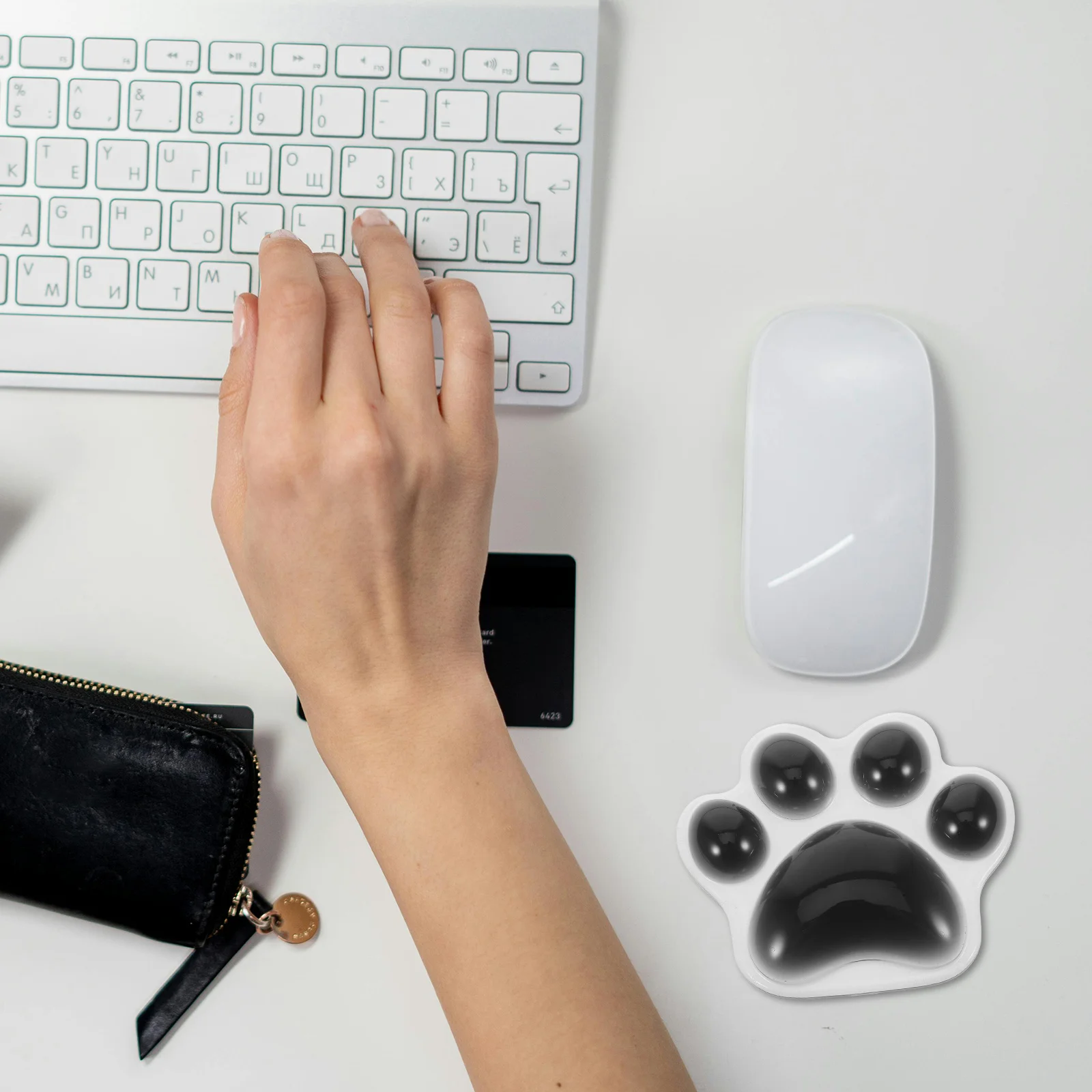 

Прозрачный 3D силиконовый коврик на запястье с кошачьей лапой, удобный коврик для мыши, офисная клавиатура, подставка для запястья, подушка для компьютера