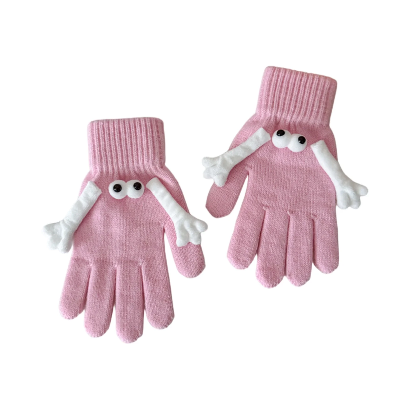 زوجين مضحك الخريف الشتاء الكرتون قفازات عصرية الصلبة لطيف الدافئة إصبع نحى القفازات المخملية هدايا العيد #2