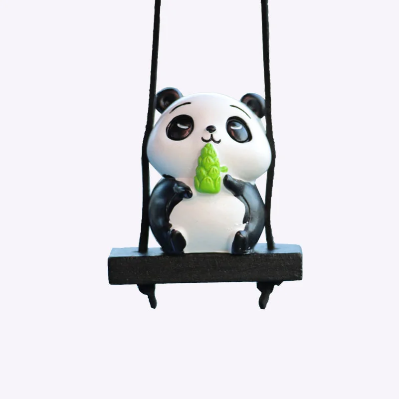 Swing Panda Car Pendant Car Rearview Mirror Hanging Ornaments Swing Panda Pendant Automobile Decoration Accessories