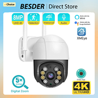 BESDER 8MP 4K 5MP Mini PTZ IP Camera WIFI 5X Digital Zoom Auto Tracking Wireless Outdoor Security CCTV Video Surveillance Camera