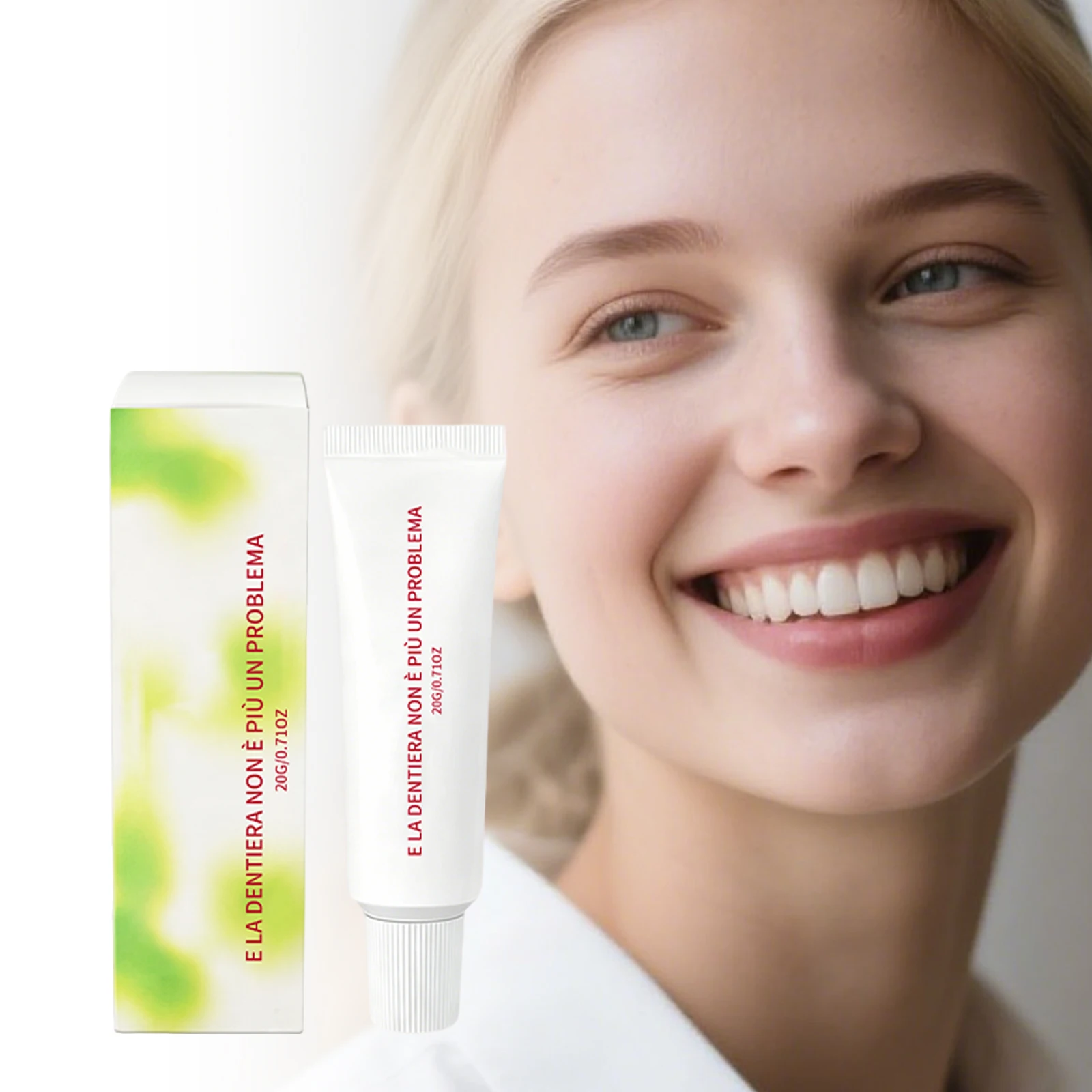Long Lasting Denture Adhesive Cream, Natural & Comfortable Fit, Daily Care for Loose Dentures, Improve Smile Appearance
