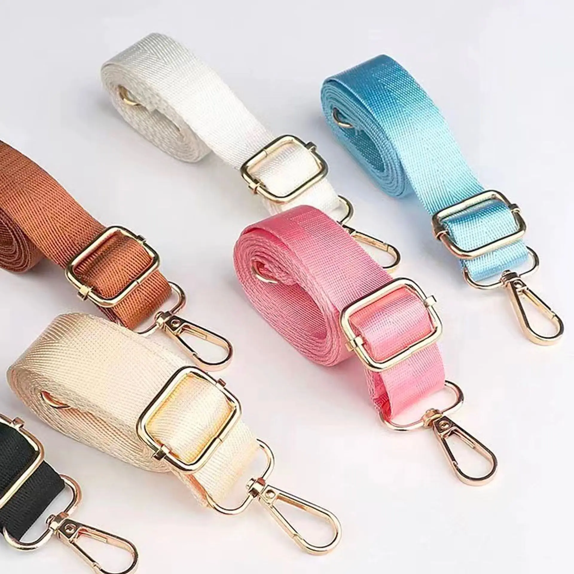 1 PC Nylon Bag Strap Solid Color Woman Colored Straps For Crossbody Shoulder Bag Accessories Adjustable Straps