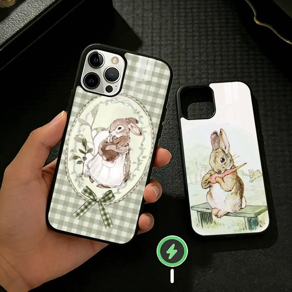 

Cute P-Peter Rabbit Phone Case For iPhone 17/16/15/14/13/12/Plus/Pro/Max for Magnetic Wireless Charging