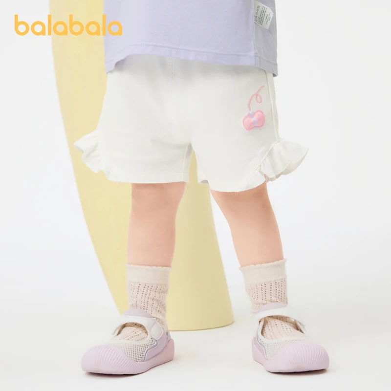 

Balabala Pants Baby Girls Shorts Casual Pants 2024 Summer New Sweet Comfortable Fashionable and Trendy