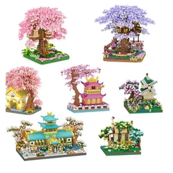 Mini Blocks Cabin Architecture Flower House Cake Coffee Shop Building Bricks DIY Toys for Boy Gift Girl Present New Year