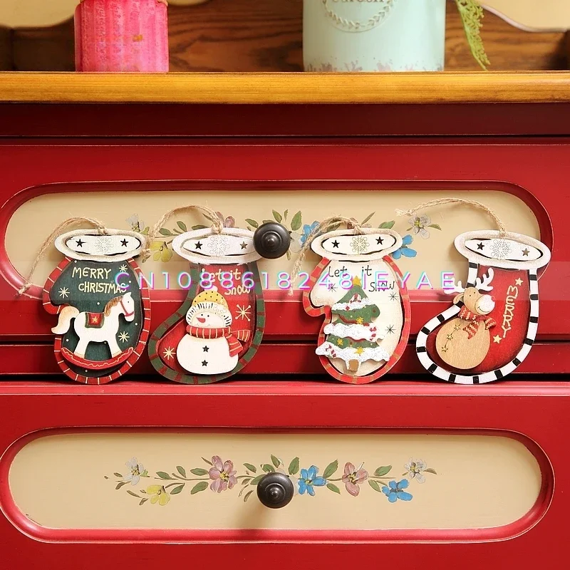 

Creative Christmas Atmosphere Elderly Decoration Listing Snowman Tree Elk Handmade Wooden Pendant Home Decoration