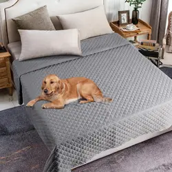 Waterproof Bedspread Washable Pets Dog Cat Kids Urine Pad Bed Sheet Covers Quilted Mattress Pads Non-Slip Mattress Protector