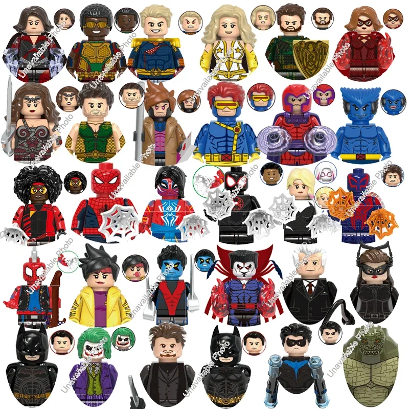 Hot Toys X0341 Marvel BATMAN Building Blocks Hero Anime Bricks Dolls Mini Action Toy Figures Assemble Blocks Children Gifts