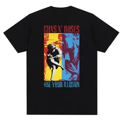 Guns N Roses Graphic Print Cotton T-shirt Vintage Rock Band Streetwear Short Sleeve Fashion Crew Neck Plus Size T Shirt Women