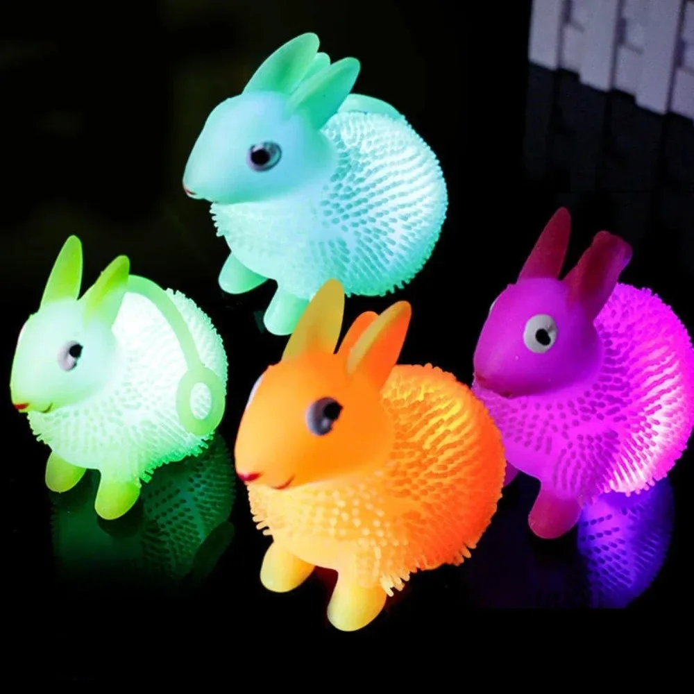 Flash Ball Niedlichen Kaninchen kinder Spielzeug Lustige Squeeze Elastische Ball Dekompression Sensorischen Pädagogisches Kognitive Spielzeug Geschenk