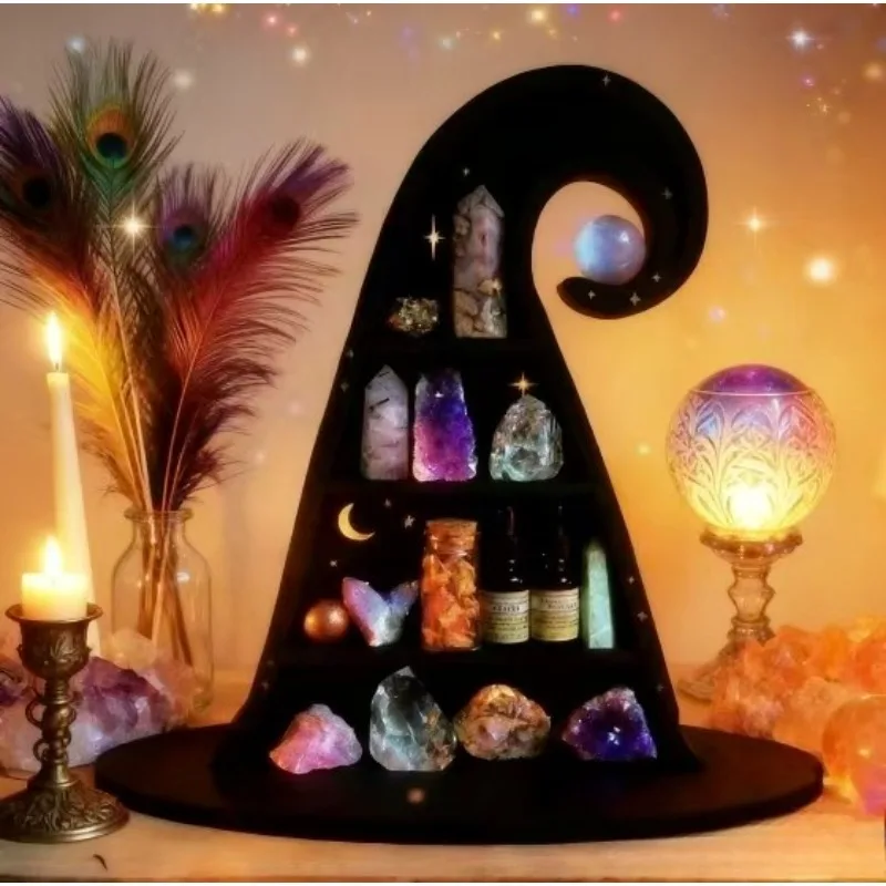 

Деревянная подставка-органайзер в таинственном стиле «Темная сказка» для декора рабочего стола, подходит для хранения минералов, украшений и ключей