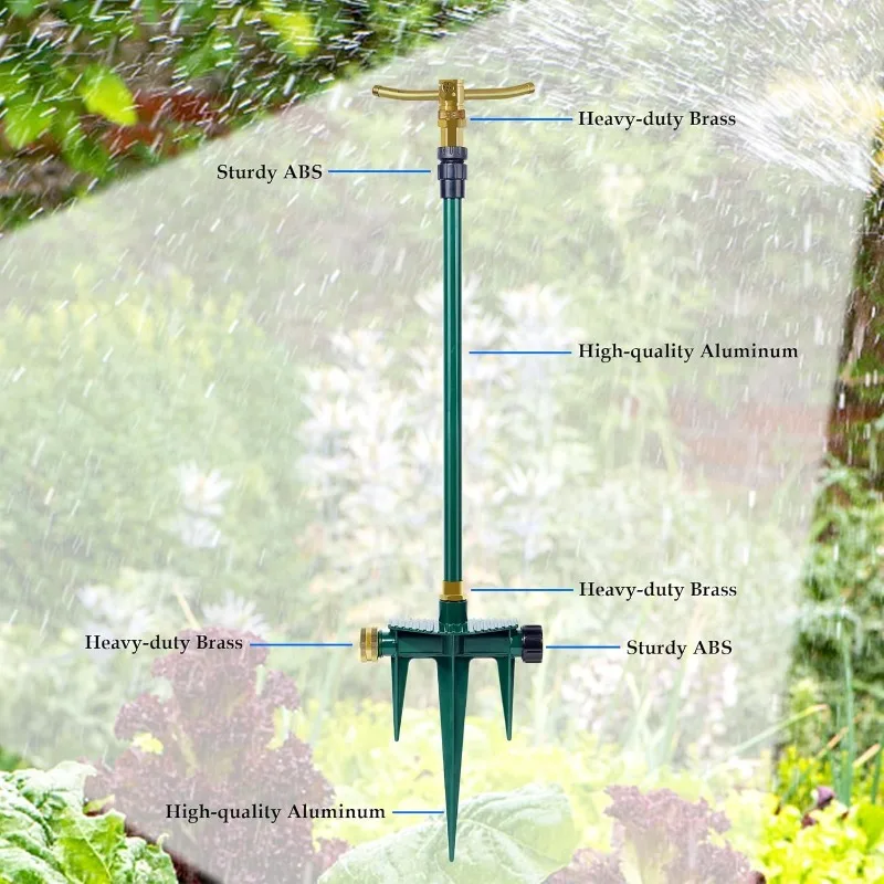 3-Arm Garden Sprinkler, High-Rise Lawn Sprinkler  Lawn Irrigation System, Gardening Watering System, Large Area Coverage