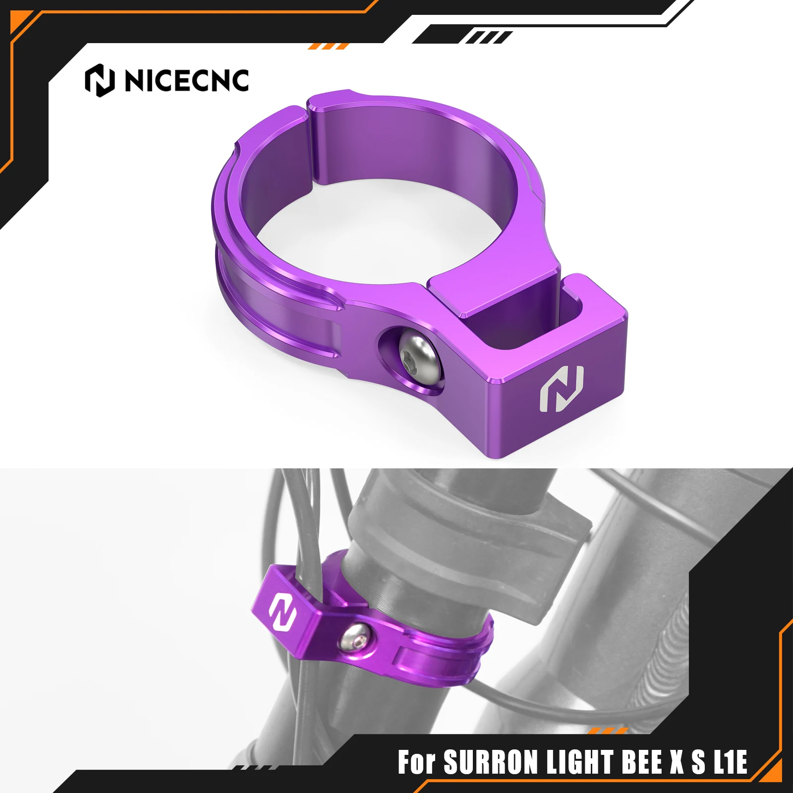 

NICECNC For Surron Light Bee X S L1E For Segway X160 X260 Front Fork Brake Hose Line Cable Clamp Brake Line Holder Electric Bike