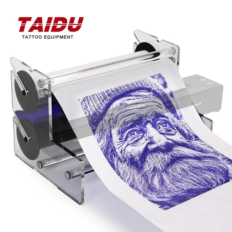 TAIDU Tattoo Transfer Roll Papers Length 30m Tattoo Overlong Thermal Transfer Paper with Paper Stand Transfer Paper Tattoo