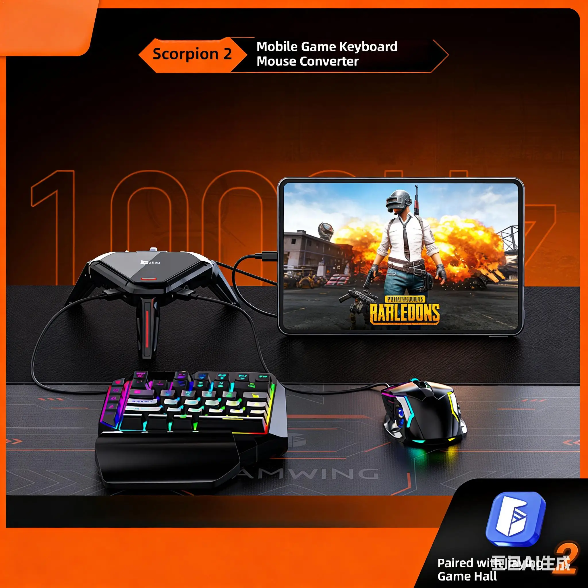 

For Good Shadow Scorpion 2 Keyboard & Mouse Adapter For Android Universal Supports 3.5mm Headset&PD Fast Charging Phone Game