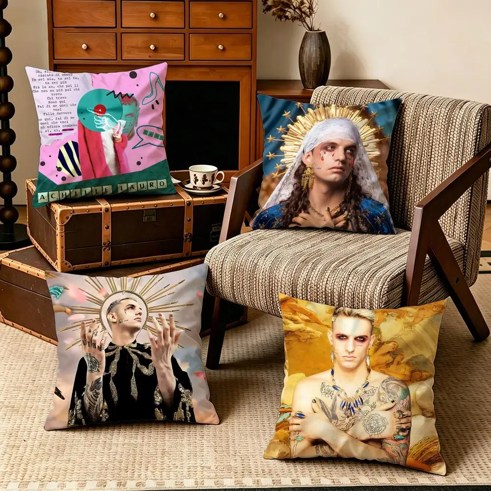 Celebrity-Achille LauroS Cushion Cover Soft Velvet Cushion Cover Set 4Pcs 50x50 45x45 Zipper Pillowcase for Home Decor