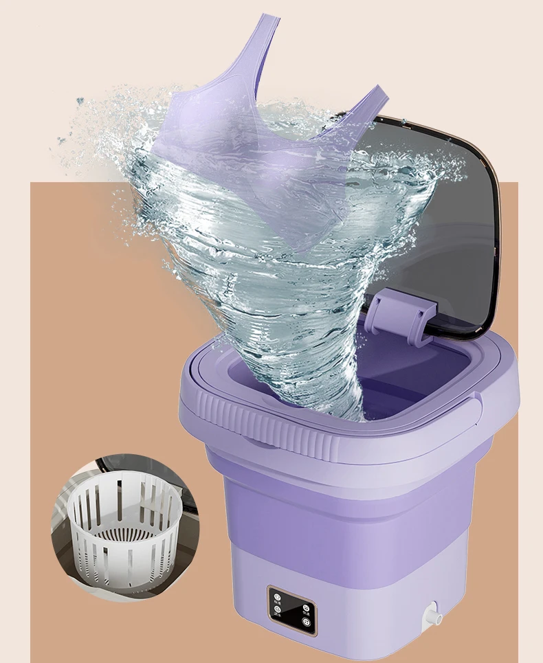 

Portable Mini Folding Electric Foldable Tub Laundry Washer Washing Machine With Spin Dry