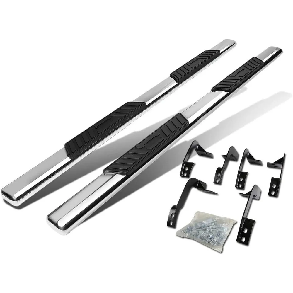 

Oval Tubing Running Boards Compatible with 2009-2020 Dodge Ram 1500 2500 3500 Crew Cab 4-Dr, Stainless Steel Side Steps Nerf Ba