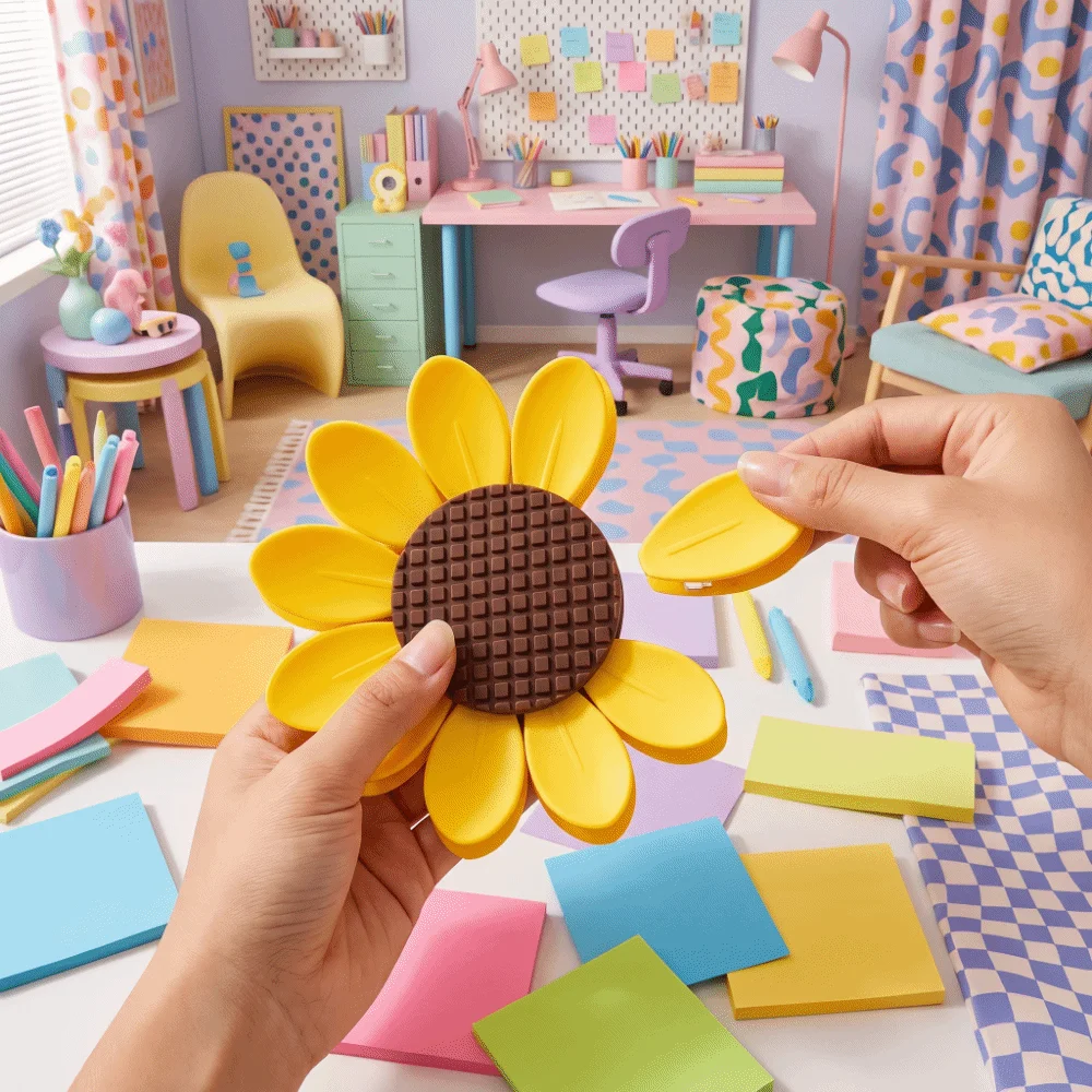 Sunflower Magnetic Sealing Clips Multi-Petal Durable Document Folder Clips Plastic Detachable File Clips Fridge Magnet