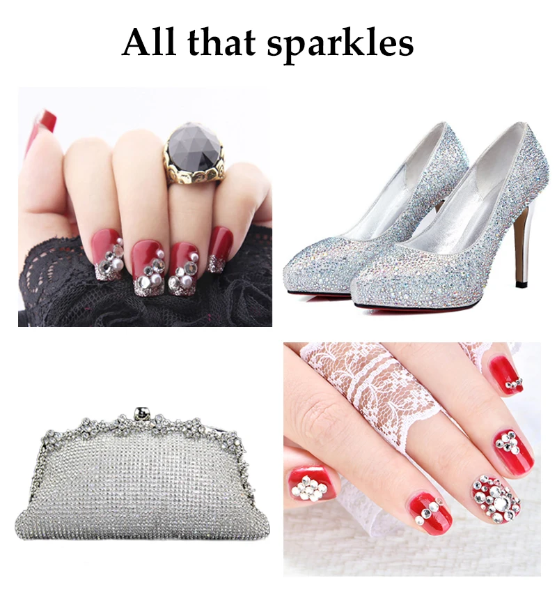 Clear Crystals Non Hotfix Rhinestones Crystal Flatback Glass Strass DIY Clothes Shoes Bags Decoration Nail Art Designs