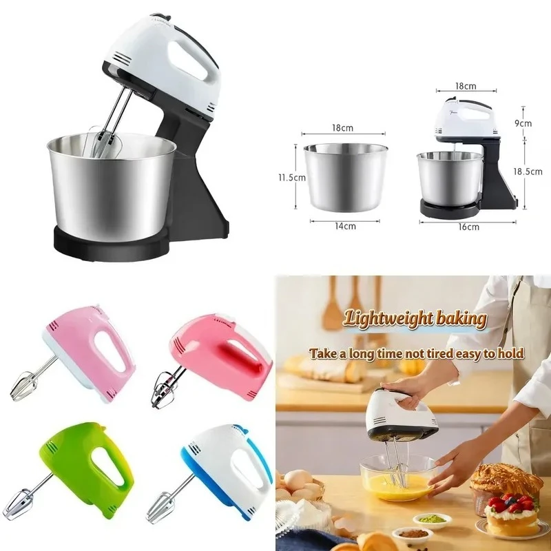 

300W 2L Handheld Cake Mixer for 2026 7-Speed Electric Mixer with Dough Kneading Function Stainless Steel Household Dough