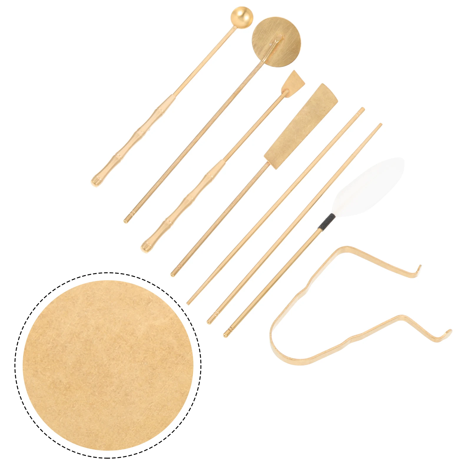 

7 Pcs Incense Tool Set Burner Path Powder Presser Yoga Making Kits Mold Ash Brass