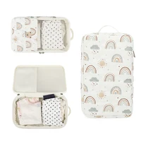Sac à couches réutilisable pour bébé, pochettes organisatrices, sac en filet suspendu motif ours mignon pour vêtements de tout-petits, couches et jouets 4
