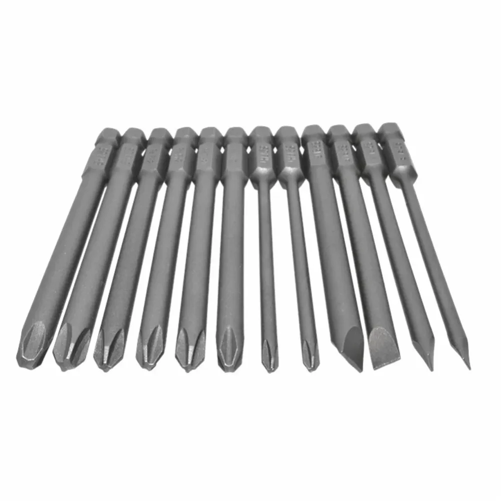 

12 шт., 100 мм, набор магнитных отверток, шлицевая отвертка PH2, 1/4 шестигранный хвостовик, отвертки, торцевая бита, электроинструмент