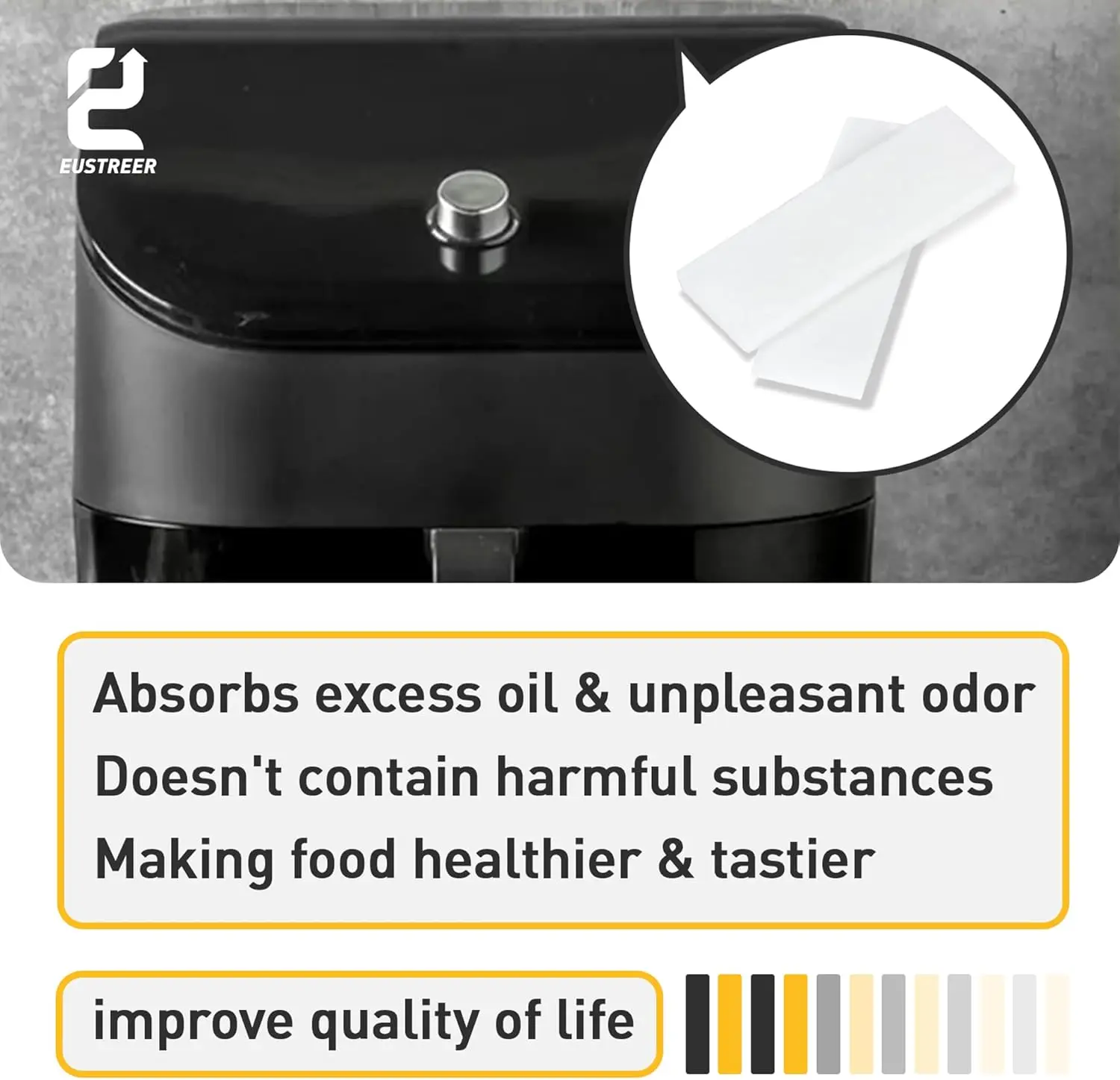 20 قطعة من فلاتر استبدال مقلاة الهواء لمقلاة الهواء 6QT Instant Vortex Plus مع ClearCook ومسح الرائحة، ومرشحات الهواء لمسح الرائحة