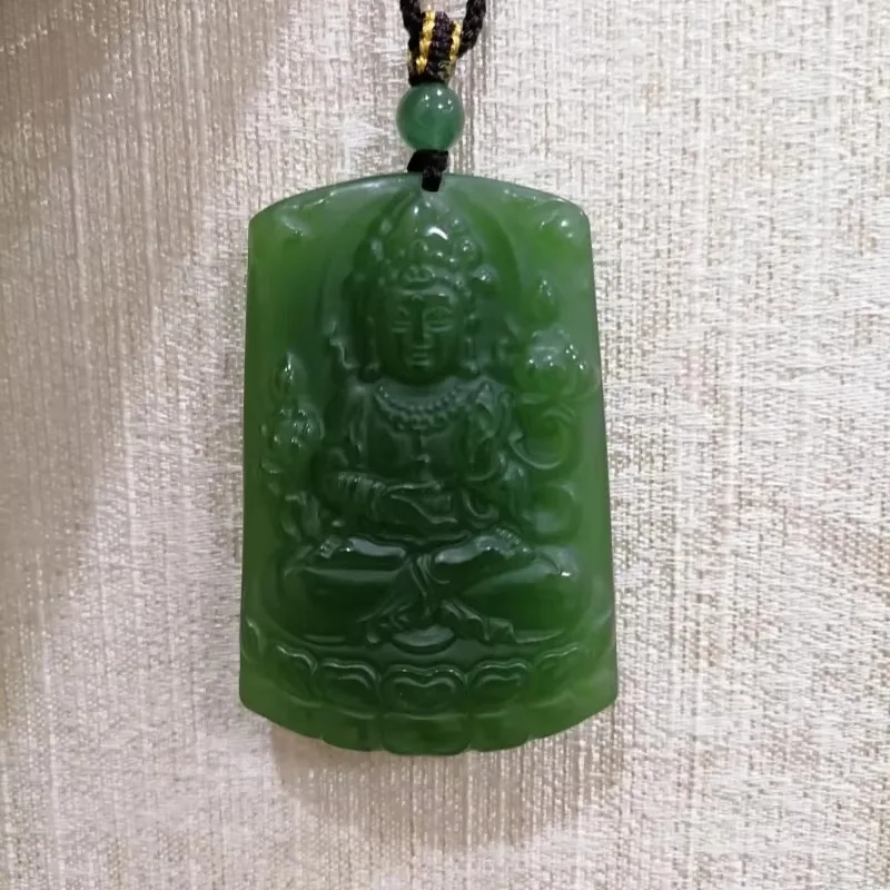 Green Handcrafted Guardian Jade Pendant, Fashionable Boutique Jewelry, Men's and Women's Eight Major Guardians Necklace Gifts
