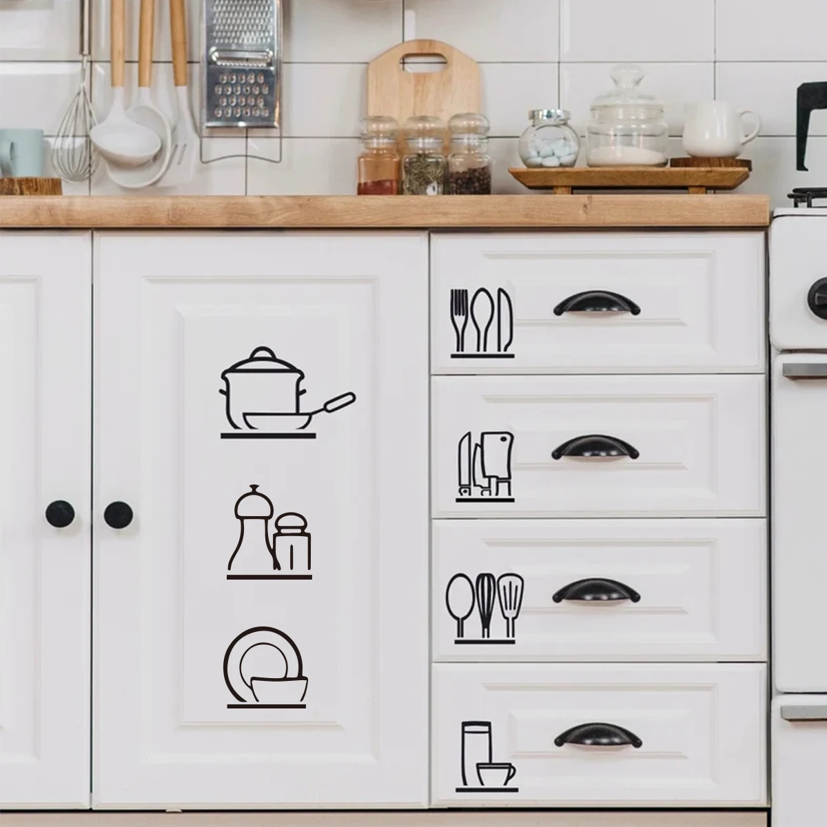1pc kitchenware decoration wall stickers wall decoration diy vinyl self-adhesive stickers suitable for kitchen room decoration