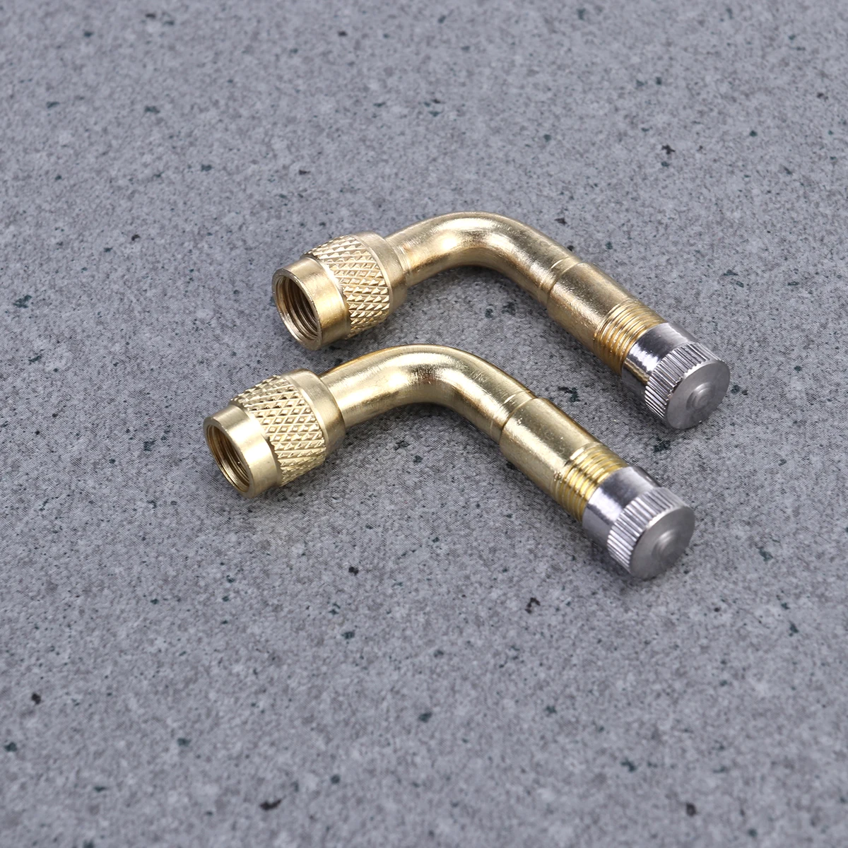 

4 pcs 90 Degree Brass Air Tyre Valve Stem Extension Adapter For Car Truck Motorcycle Metal Dust Cap Universal Fit Standard