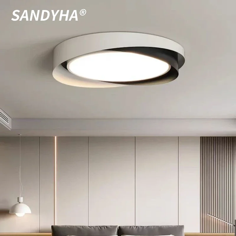 

SANDYHA Nordic Bedroom Ceiling Light Circular Design LED Lamps for Living Room Kitchen Dining Table Lighting Home Decoration