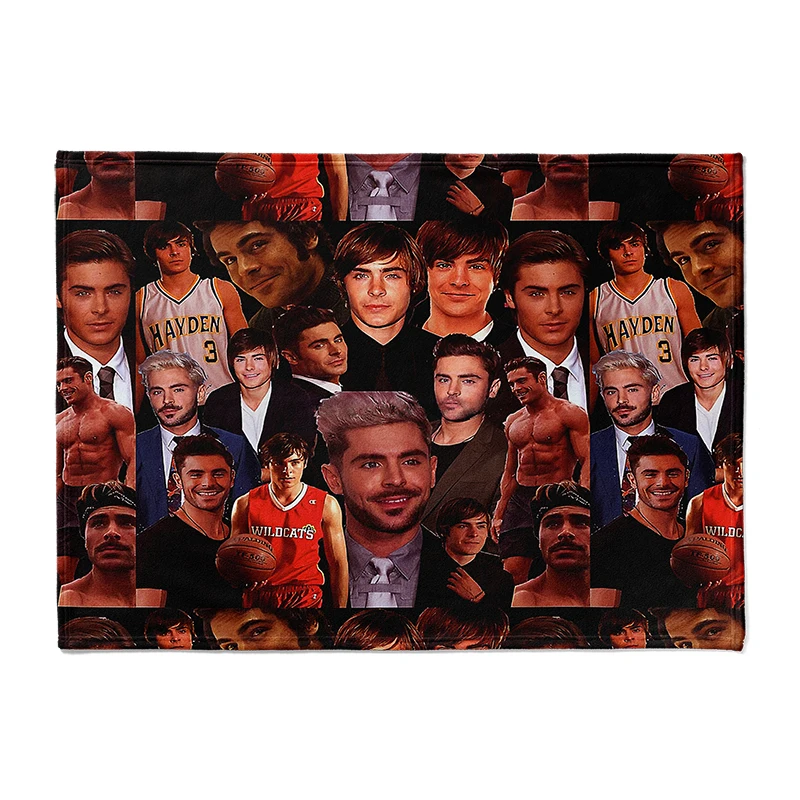 Gaslight Gatekeep Girlboss Zac Efron Collage Design Poster Throw Blanket for Women Men Girls Boys Kids Pets Dogs Cats Couch